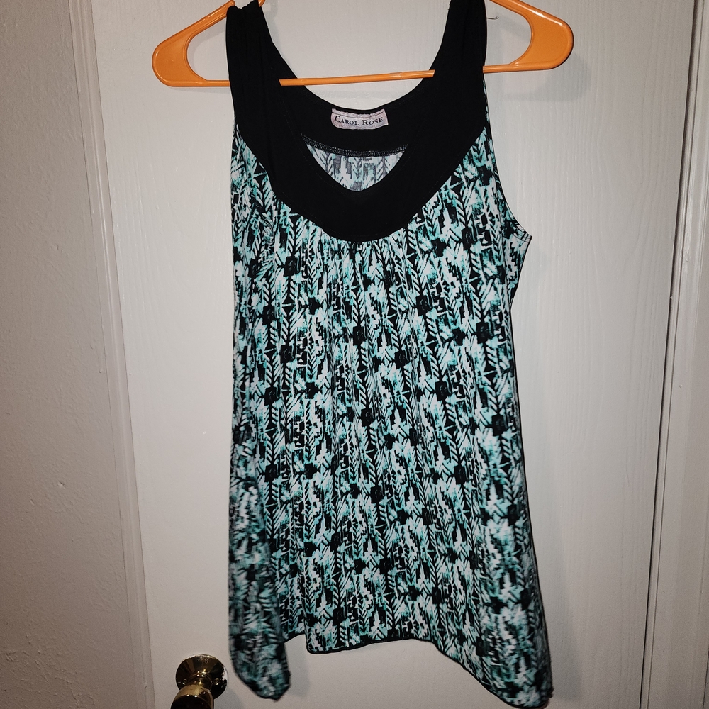 Carol Rose Black and Teal Tank Top